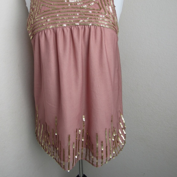 Loft Blush Pink Sleeveless Sequin top. B - Picture 2 of 8